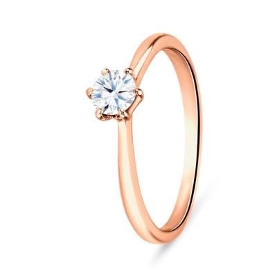Solitario con Brillante "Rose Florencia" en oro rosa 18k