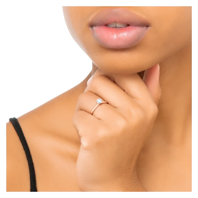 Solitario con Brillante "Rose Florencia" en oro rosa 18k