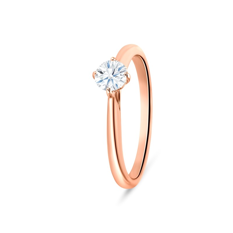 Solitario "Glow" de pedida oro rosa 18k con un brillante de 0.10 quilates - SRR 31