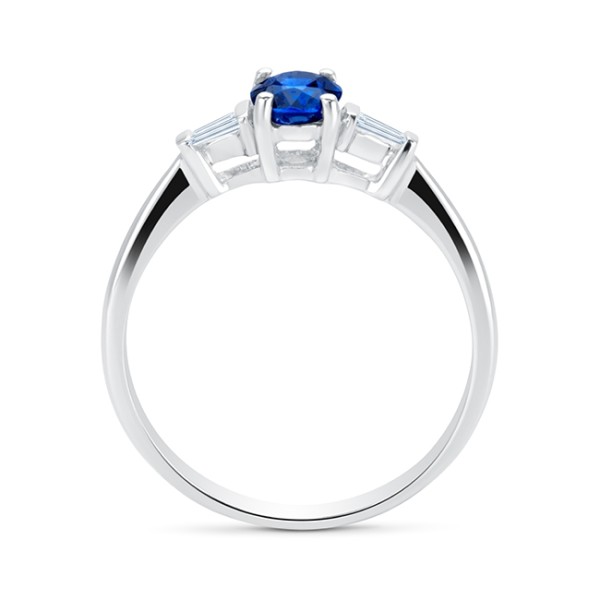 Anillo joya de zafiro oro blanco 18k y diamante - SC 298 Z Anillo joya de zafiro oro blanco 18k y diamante - SC 298 Z