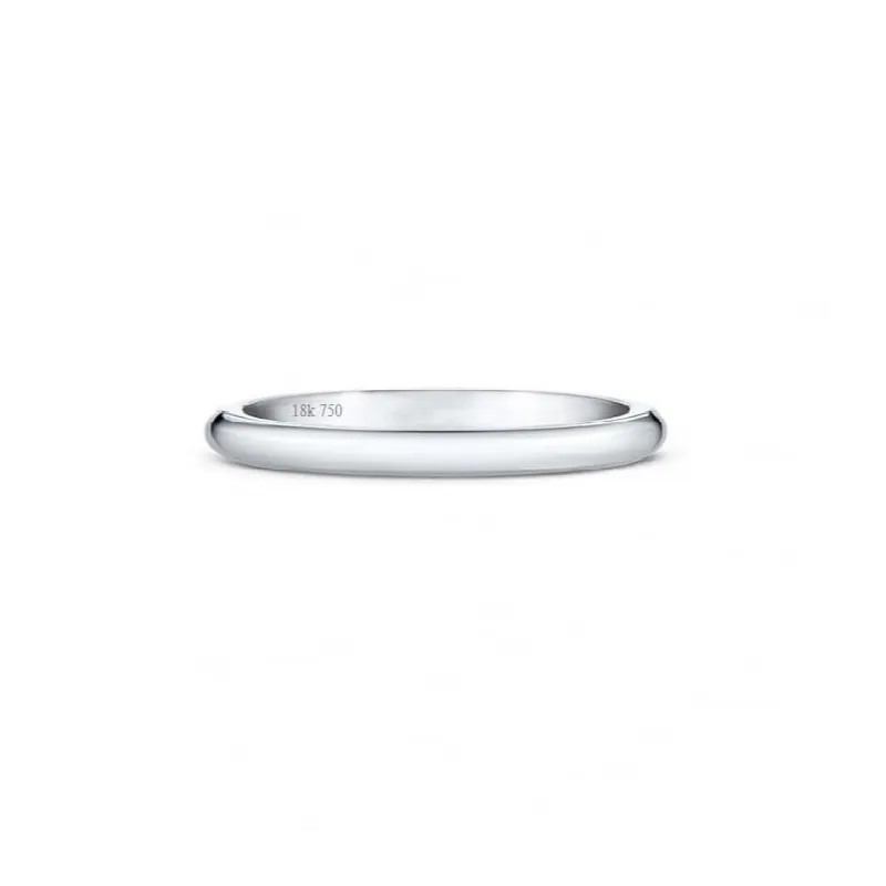 Alianza de oro blanco 2.5 por 1.2mm de 18k Modelo B2OB