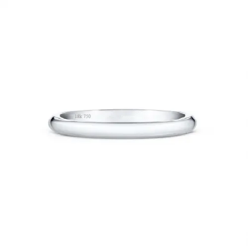 Alianza de boda de oro blanco 3 mm por 1.5 mm Modelo Confort D2OB