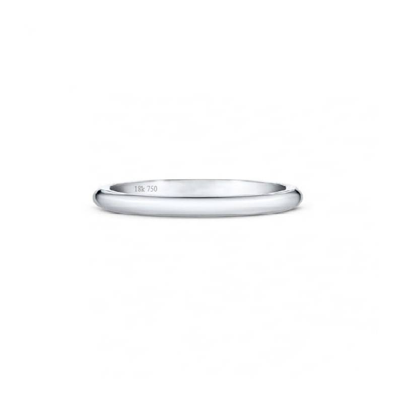 Alianza media caña oro blanco 18K 2 mm Modelo B1OB