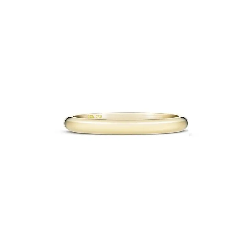 Alianza de oro amarillo 2.5 x 1.2 mm media caña Modelo B2OA