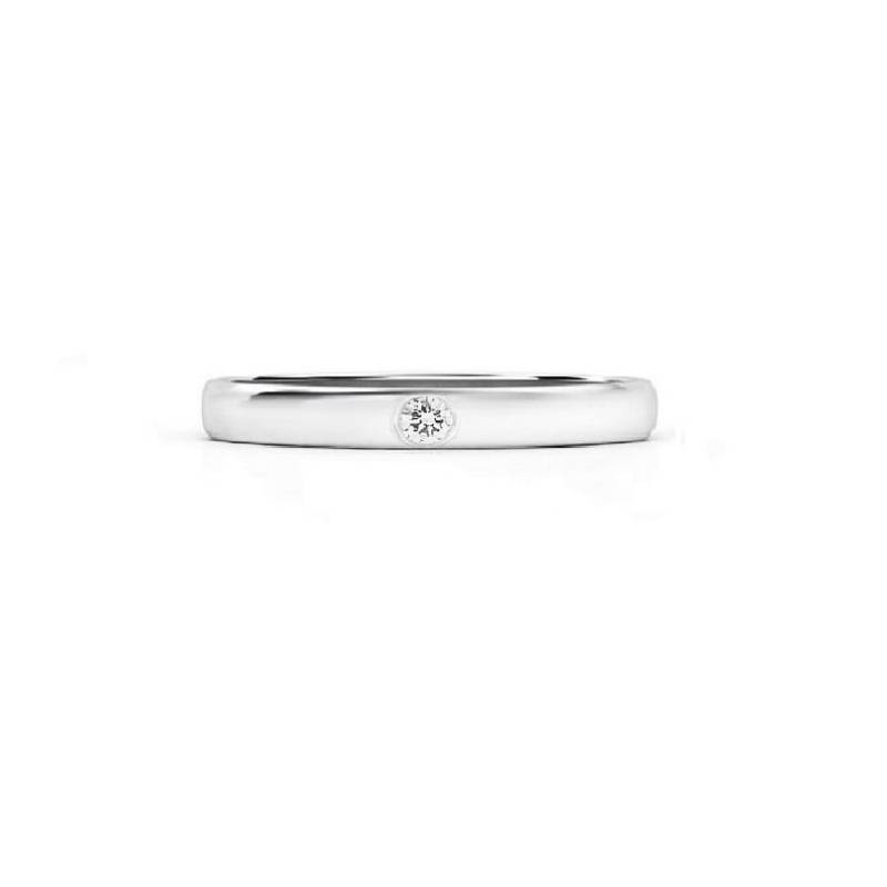 Anillo de platino 950 de 2.5 mm con un diamante Modelo confort AN-PT