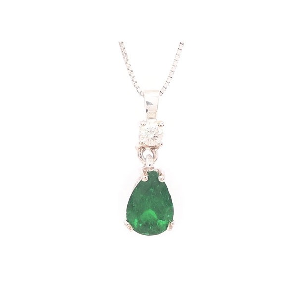 colgante con esmeralda y diamante