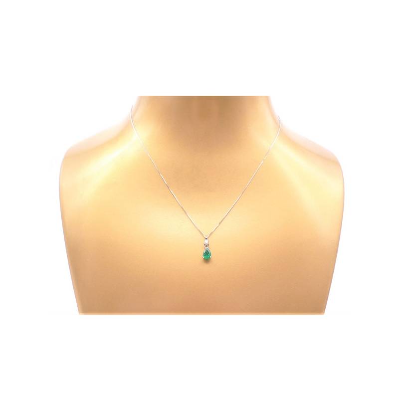 colgante esmeraldas diamantes oro blanco