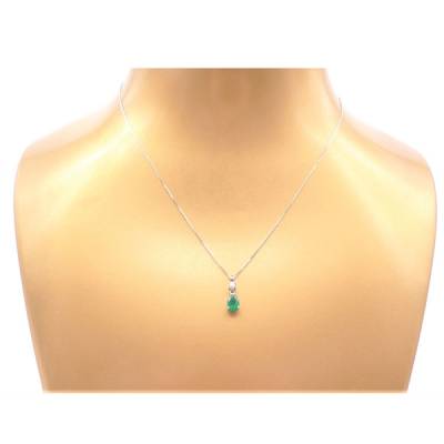 colgante esmeraldas diamantes oro blanco