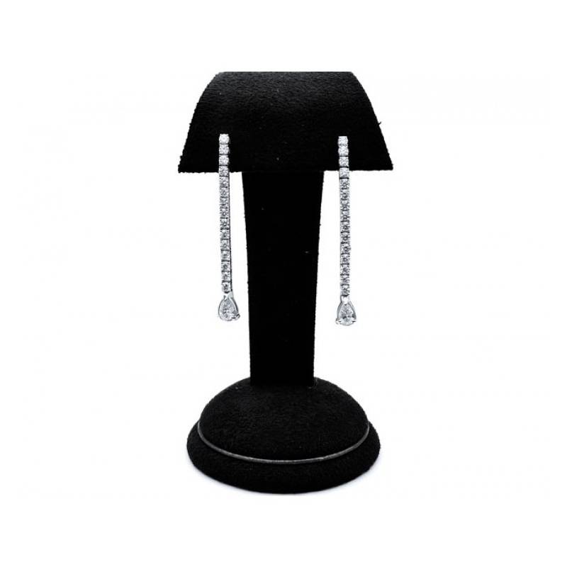 pendientes largos brillantes oro blanco