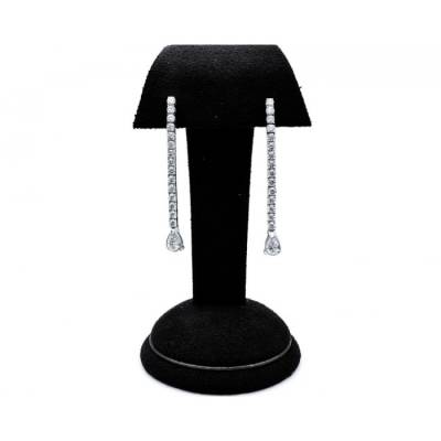 pendientes largos brillantes oro blanco