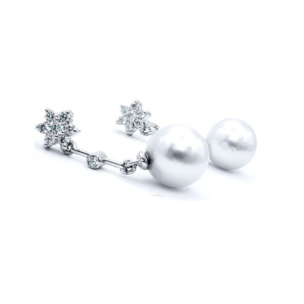 pendientes perlas diamantes largos