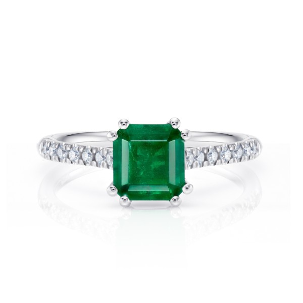 Anillo Green Cairo Esmeralda Octogonal SR 22