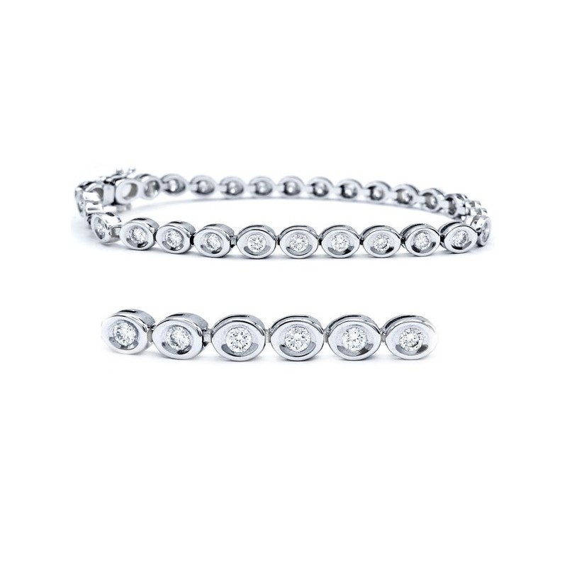 pulsera de brillantes tipo riviere