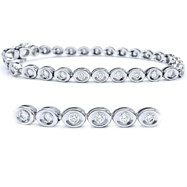 pulsera de brillantes tipo riviere