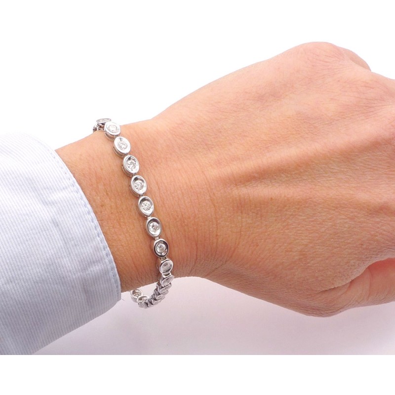 pulsera de brillantes oro blanco