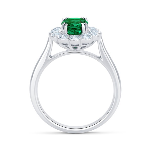 Anillo de esmeralda y Orla de diamantes "Luxury"
