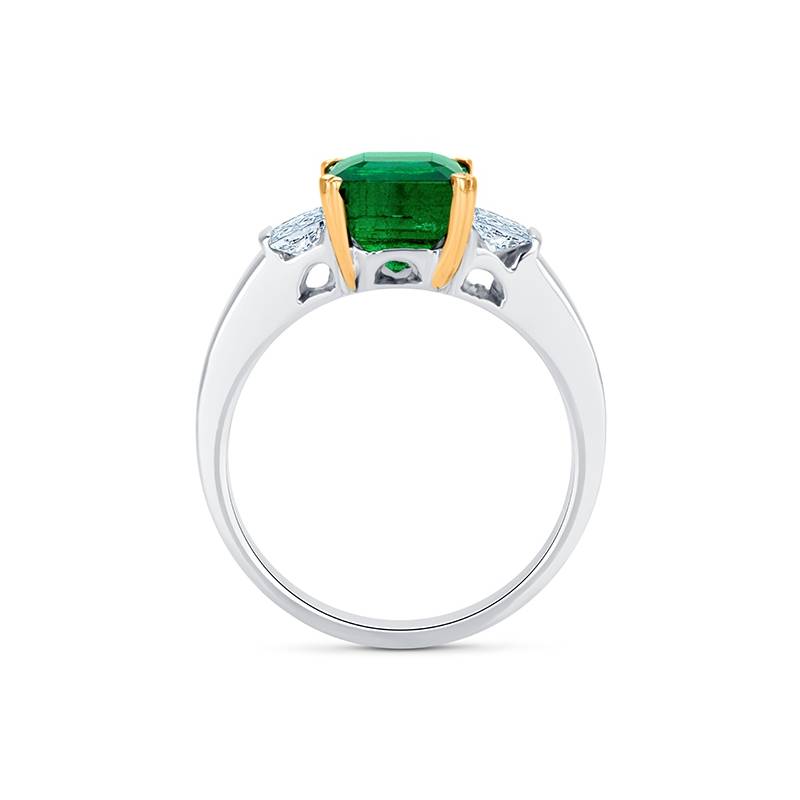 anillo de esmeralda colombiana con diamantes