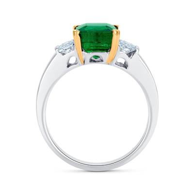 anillo de esmeralda colombiana con diamantes