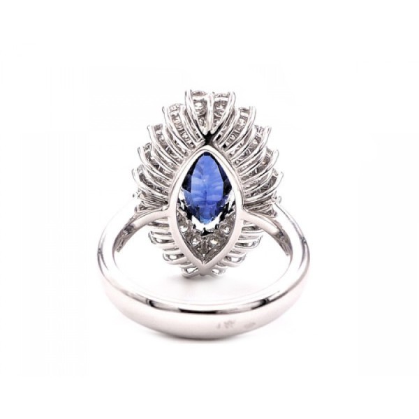 Anillo Zafiro Marquise y brillantes - SI 203