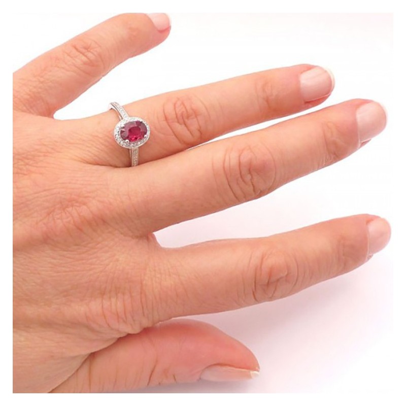 anillos rubi brillantes orla mano sr 96