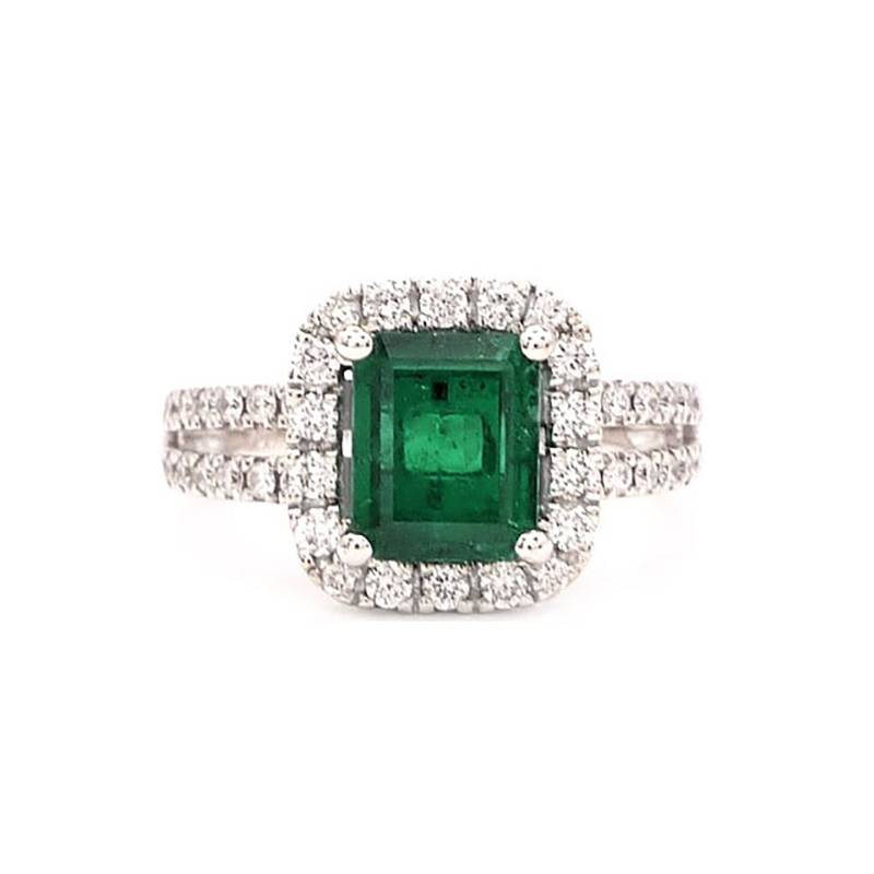 anillo de esmeralda con diamantes