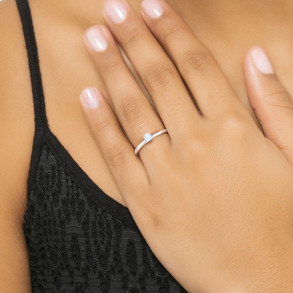 Sortija "Lido S" clásica y femenina white diamond-2