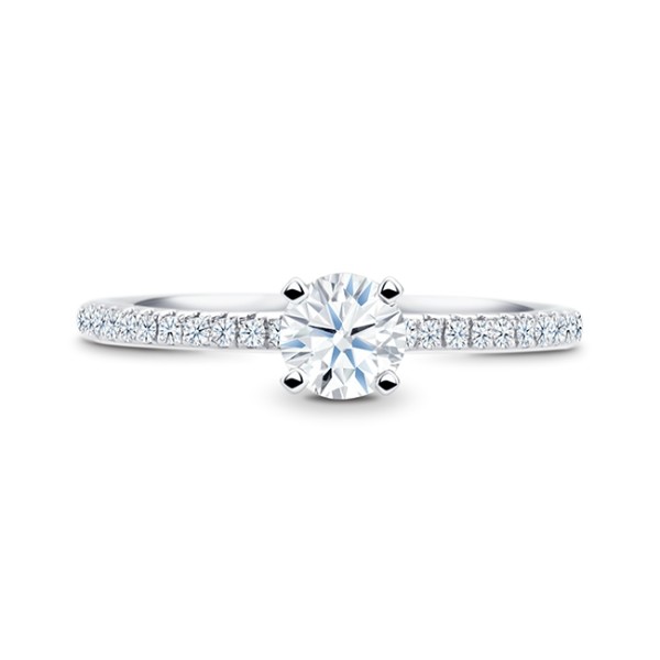 Anillo "Minami" alianza de oro blanco 18k con diamante central desde 0.20 cts - SR 47