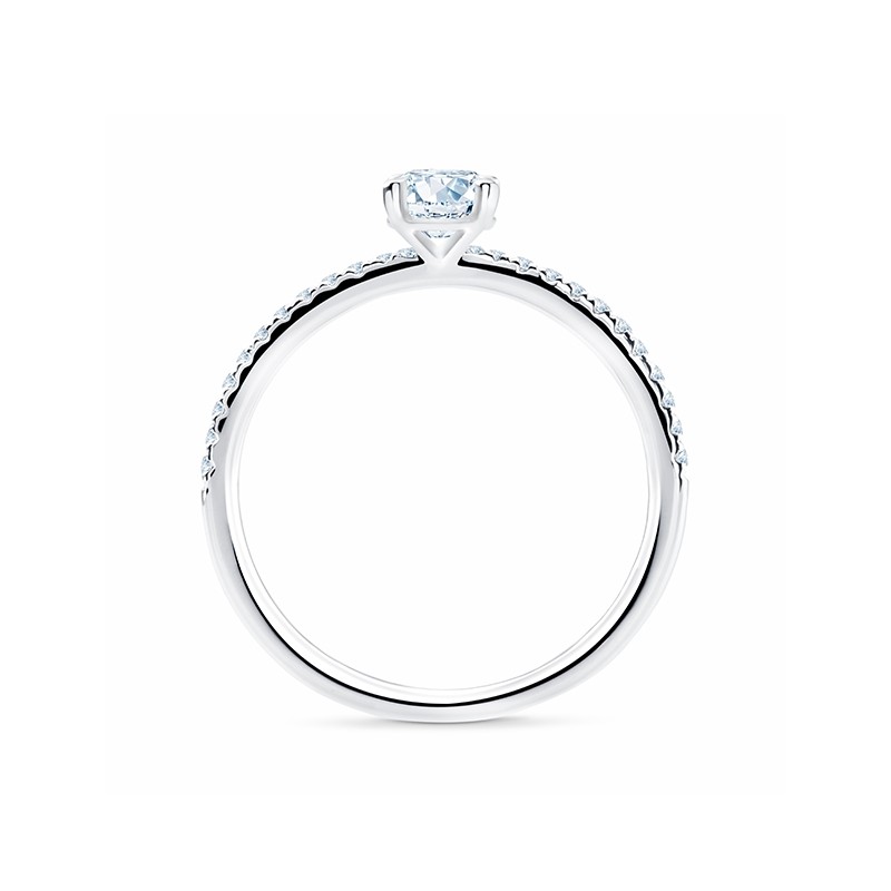 Anillo "Minami" alianza de oro blanco 18k con diamante central desde 0.20 cts - SR 47-3