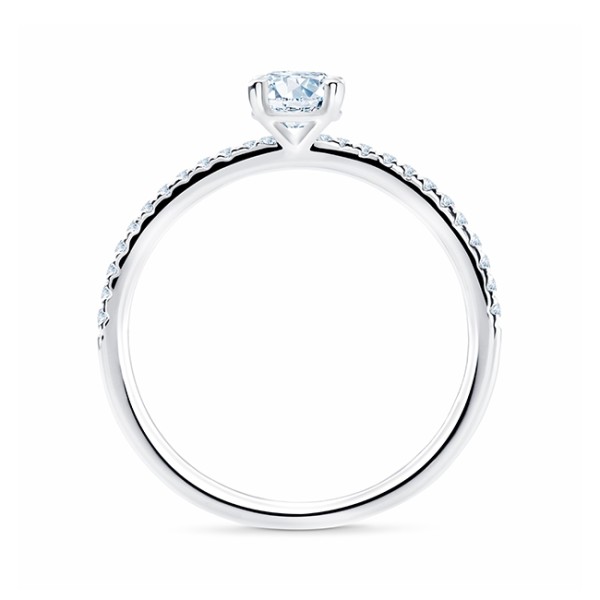 Anillo "Minami" alianza de oro blanco 18k con diamante central desde 0.20 cts - SR 47-3