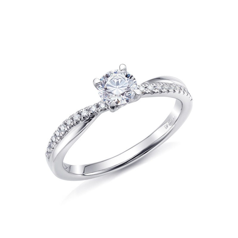 Solitario "Nashira" en oro blanco con diamante en oro de 18K - SR 63