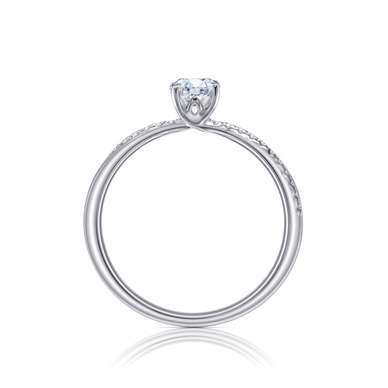 Solitario "Nashira" en oro blanco con diamante en oro de 18K - SR 63