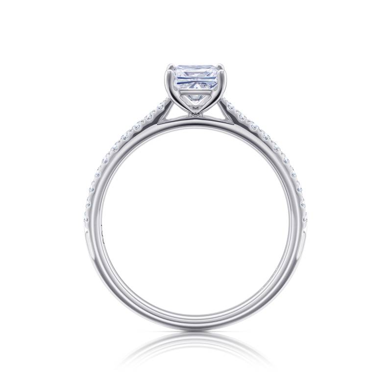 Anillo "Itami" con diamante central princesa de compromiso - SR 58-3
