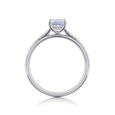 Anillo "Itami" con diamante central princesa de compromiso - SR 58-3