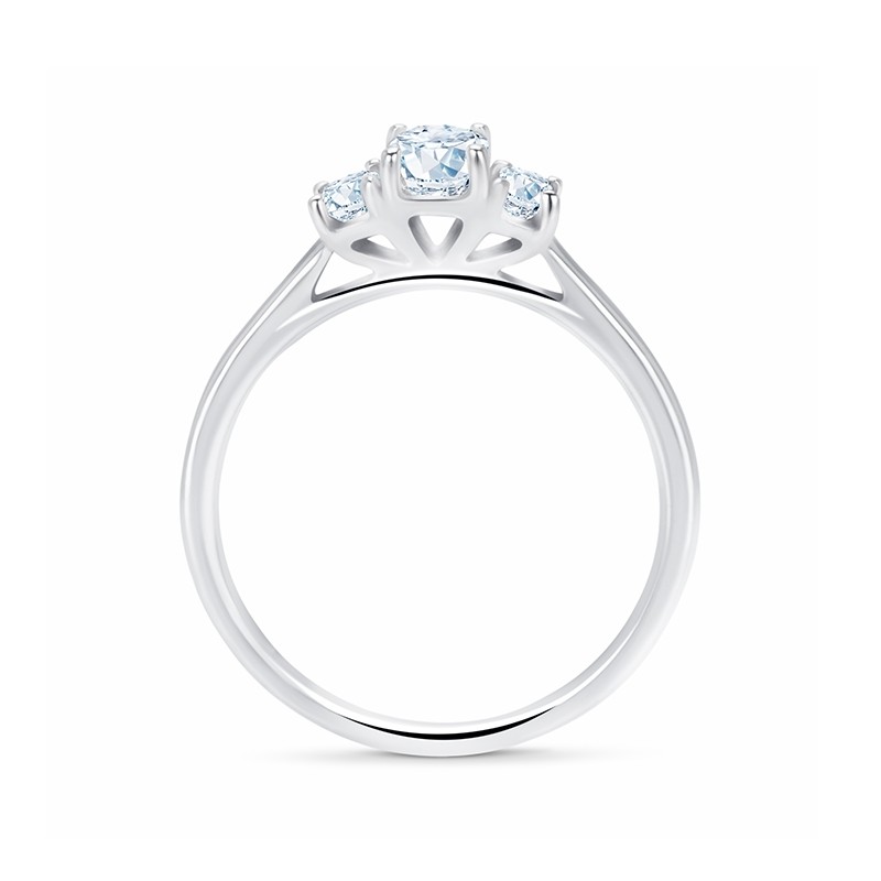 Sortija de oro blanco con tres diamantes "trilogy" - SRC 23