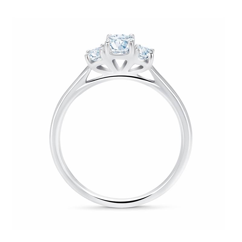Sortija de oro blanco con tres diamantes "trilogy" - SRC 23