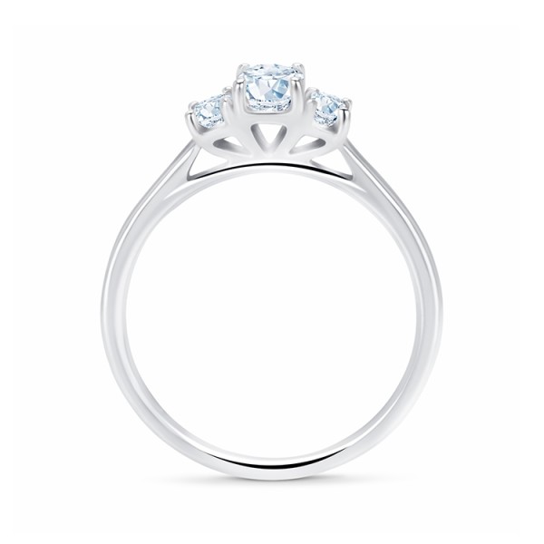 Sortija de oro blanco con tres diamantes "trilogy" - SRC 23