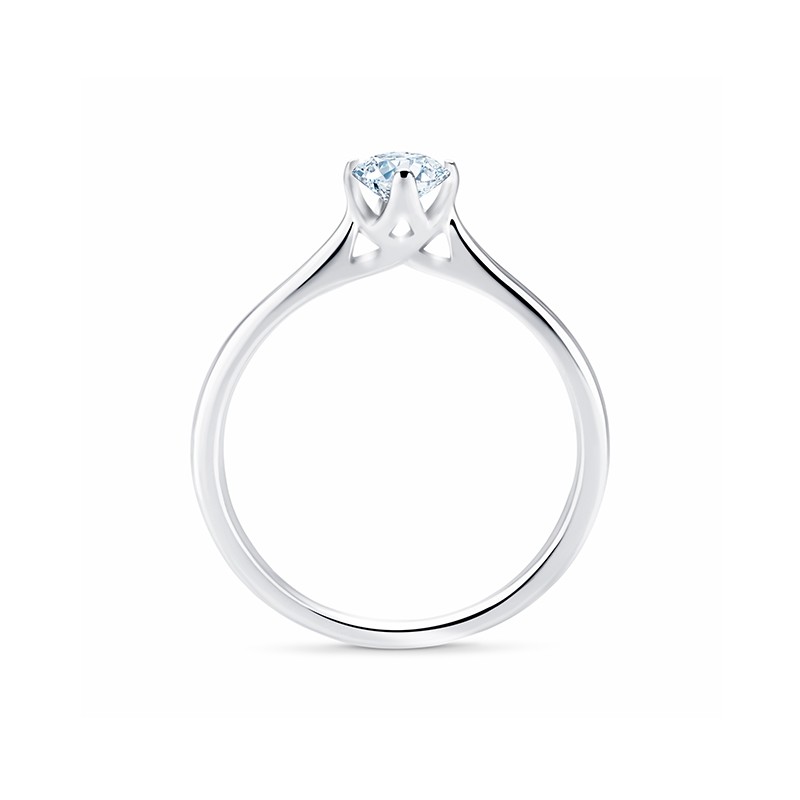 Solitario Ikeda de oro blanco 18kt con diamante de 0.30 cts - SR 56-3