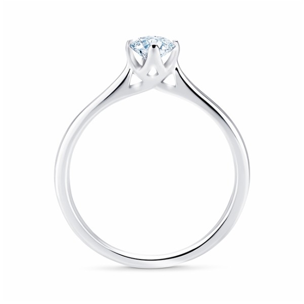 Solitario Ikeda de oro blanco 18kt con diamante de 0.30 cts - SR 56-3