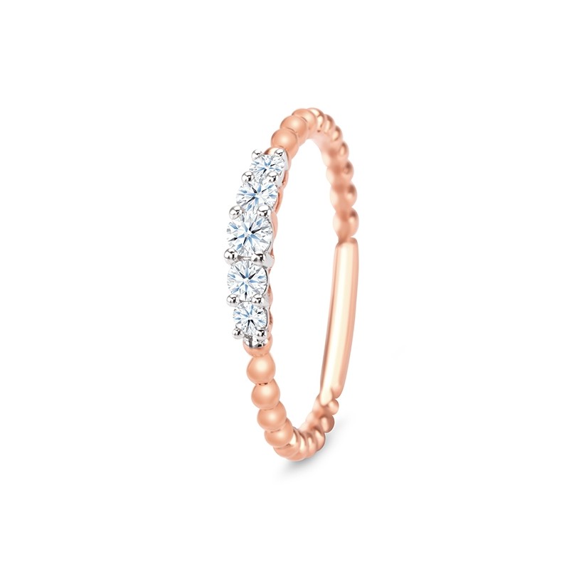 Alianza Cintillo 5 Diamantes Bubble ST 12-2