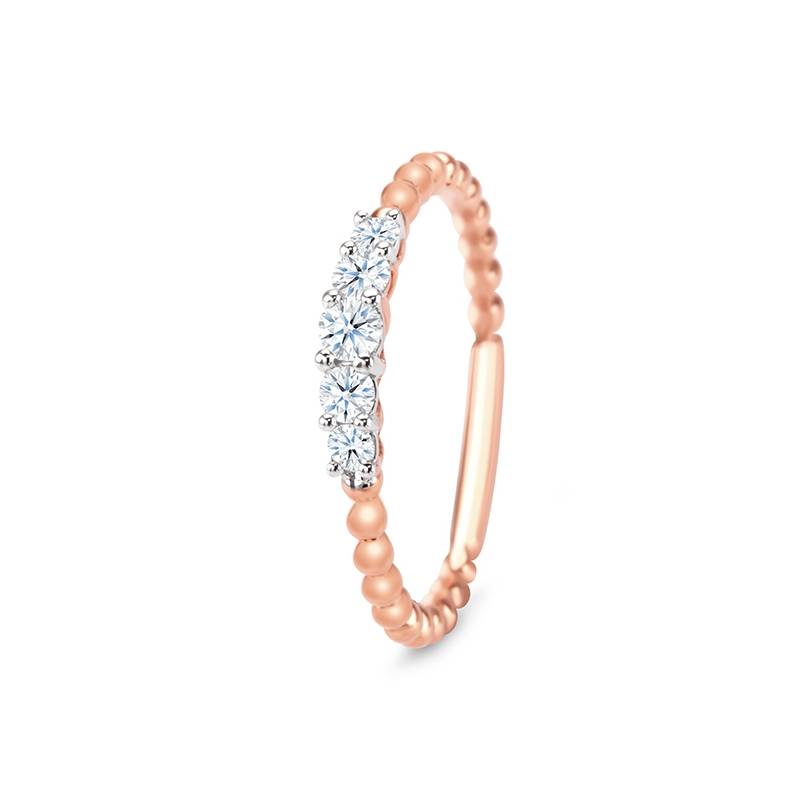 Alianza Cintillo 5 Diamantes Bubble ST 12-2