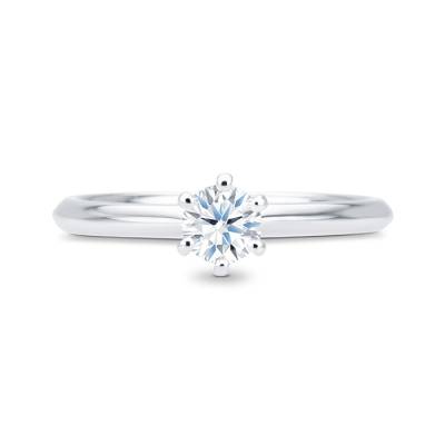 Anillo Clásico de Platino y Brillante