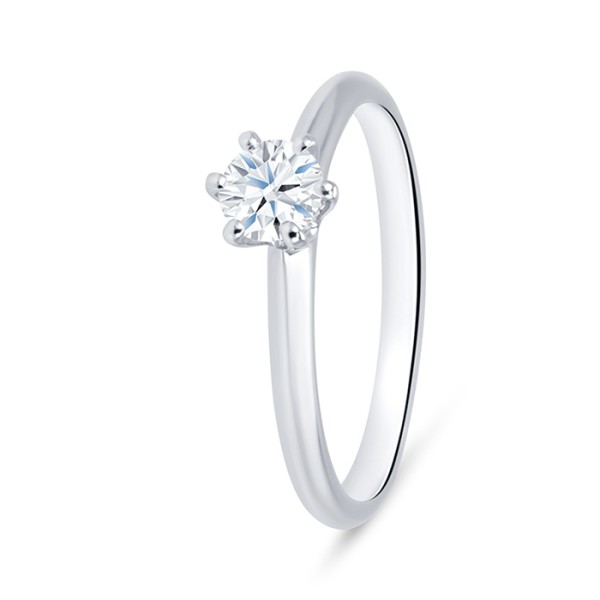 Anillo Clásico de Platino y Brillante 2