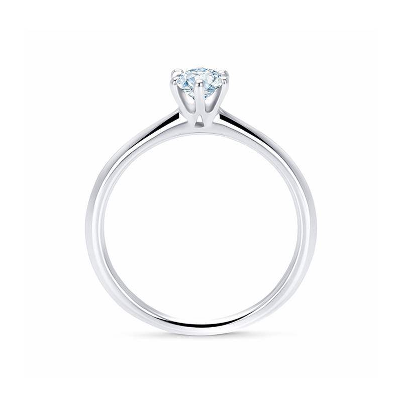 Anillo Clásico de Platino y Brillante