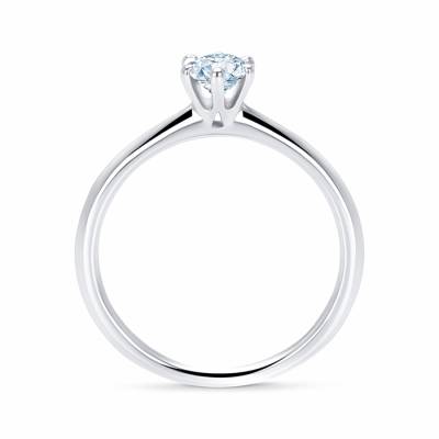 Anillo Clásico de Platino y Brillante