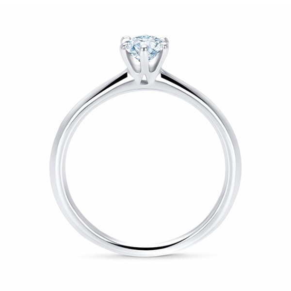 Anillo Clásico de Platino y Brillante