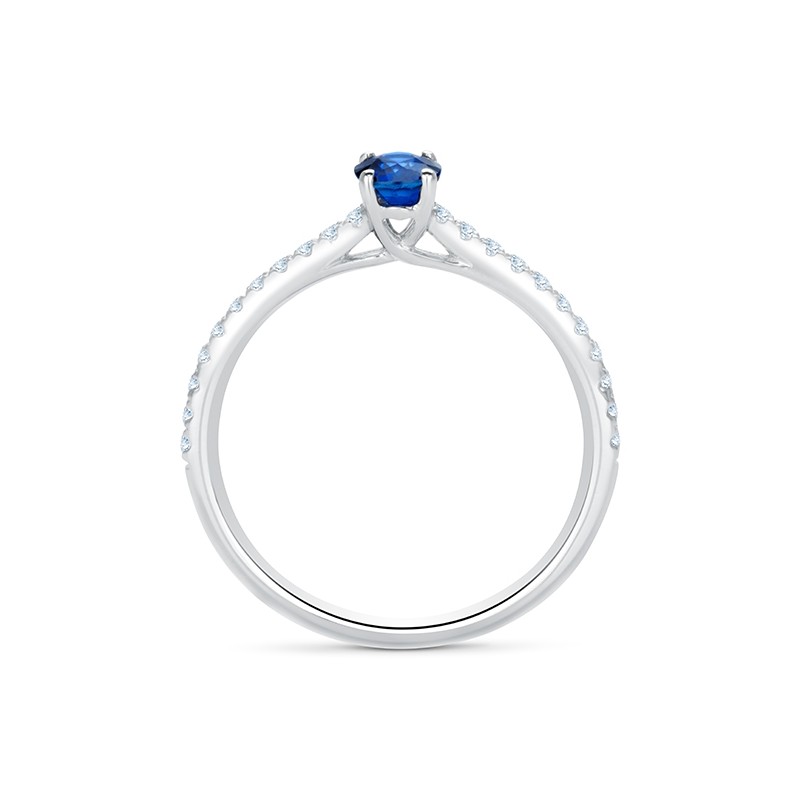 Sortija Oro Blanco Zafiro Brillantes SR75Z
