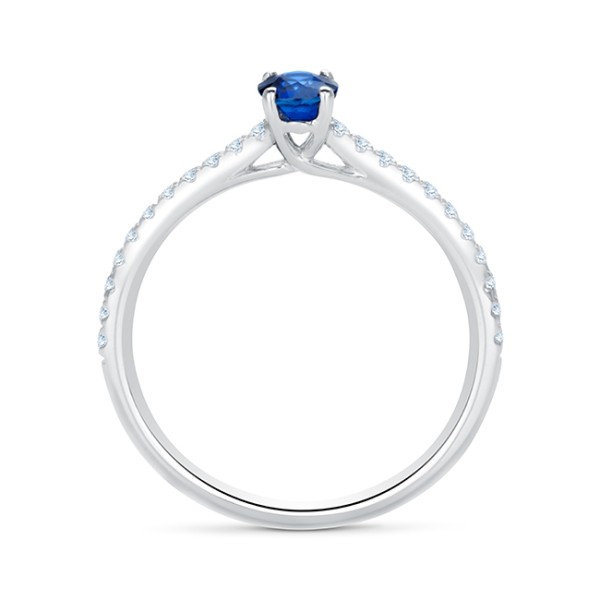 Sortija Oro Blanco Zafiro Brillantes SR75Z