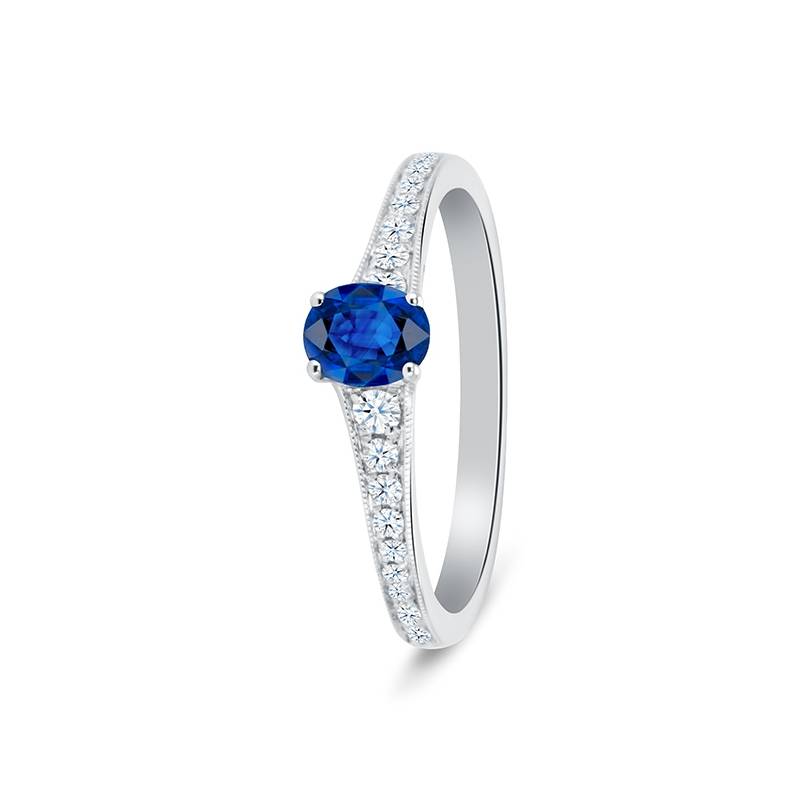 Anillos de Zafiro clásicos en oro blanco