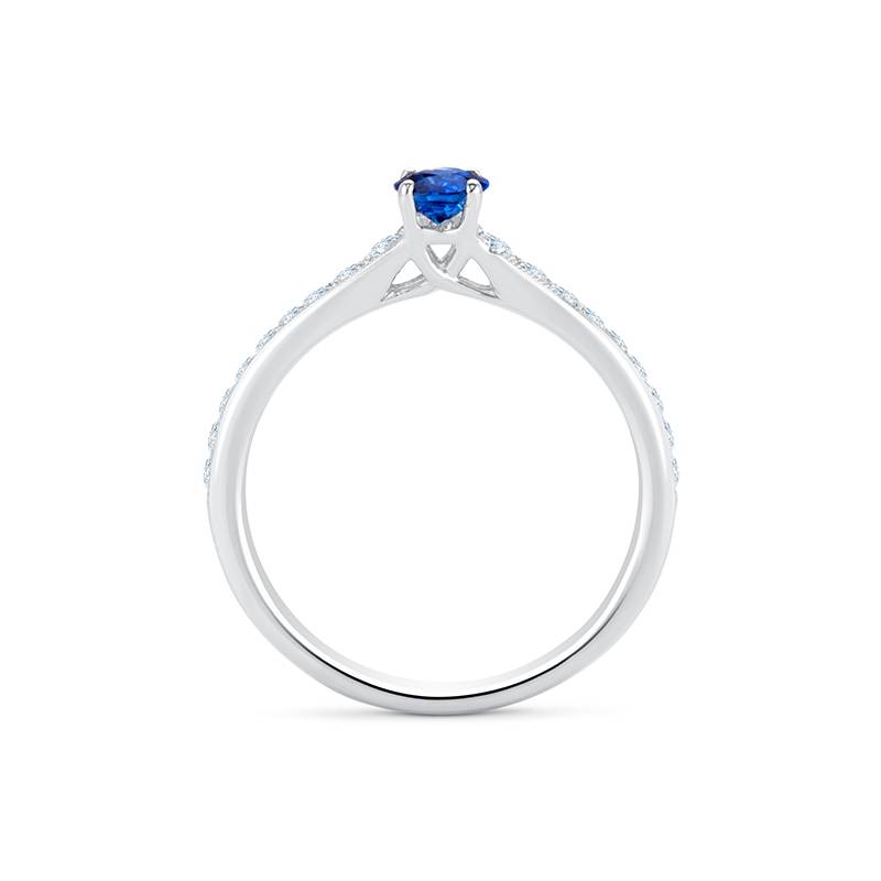 Anillos de Zafiros clásicos con diamante en oro blanco
