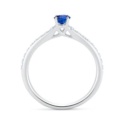 Anillos de Zafiros clásicos con diamante en oro blanco